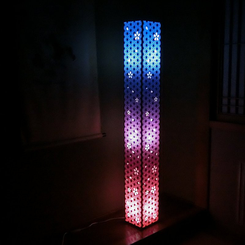 フロアスタンド　組子風桜　-紫 3灯-　【全国一律送料無料】