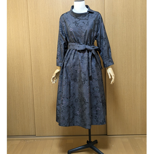 着物リメイク ワンピース 大島紬 L〜LL ワンピース さらあお 通販