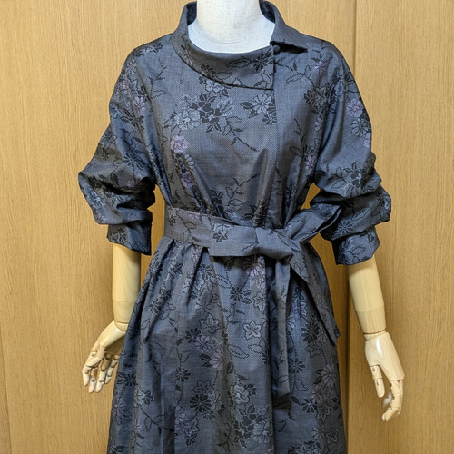 着物リメイク ワンピース 大島紬 L〜LL ワンピース さらあお 通販