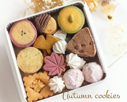 手作りお菓子、手作りクッキー、秋のクッキー缶 クッキー 手作りお菓子、手作りクッキー、秋のクッキー缶 クッキー
