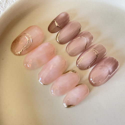 恋々ピンク マグネット ニュアンス 1番人気 ミラー フレンチ ネイル