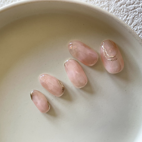 恋々ピンク マグネット ニュアンス 1番人気 ミラー フレンチ ネイル