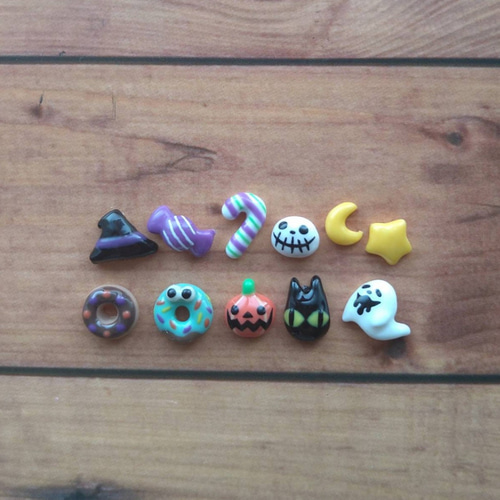 ネイルアート 3Dパーツ * 賑やかハロウィン ネイルチップ（つけ爪