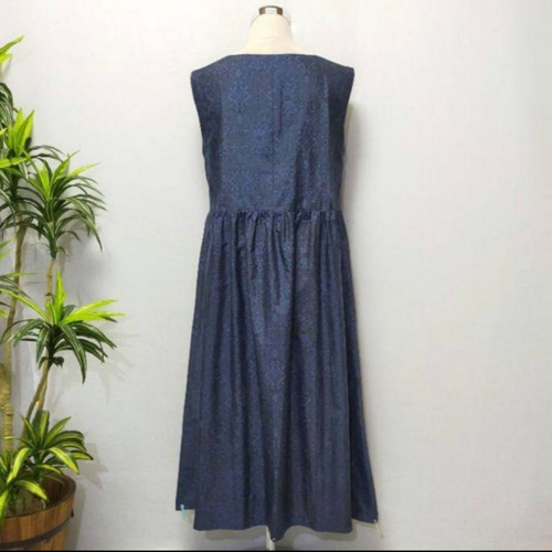 着物リメイク ワンピース ジャンパスカート 2WAY 花柄 ロング ウエスト  