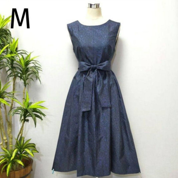 着物リメイク ジャンパースカート ロングワンピース 花柄 2WAY