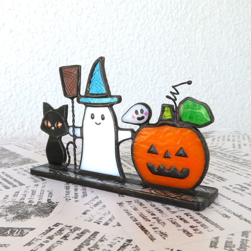 ハロウィン☆カボチャ黒猫&おばけちゃん