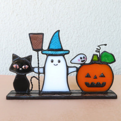 ハロウィンに　ステンドグラス　モビール(コウモリ、おばけ、黒猫) 57f3070dfac85c966a8f3e5a25a1c7