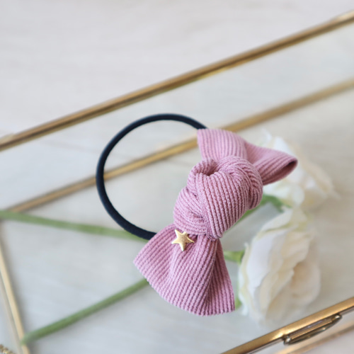 ヘアゴムベビーヘアクリップシンプルコーデュロイリボン1〜5