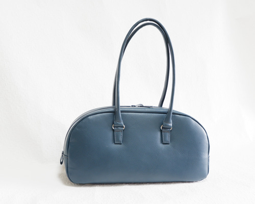 牛革 少し大きめ 横長ボストンバッグ丸型（セミショルダー兼用