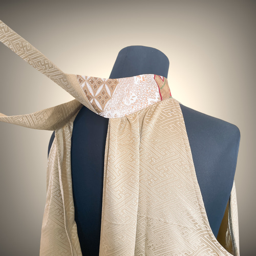 正絹 優美なホルターネックワンピース 着物リメイク フォーマル 和装