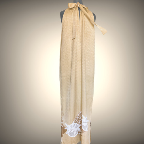 正絹 優美なホルターネックワンピース 着物リメイク フォーマル