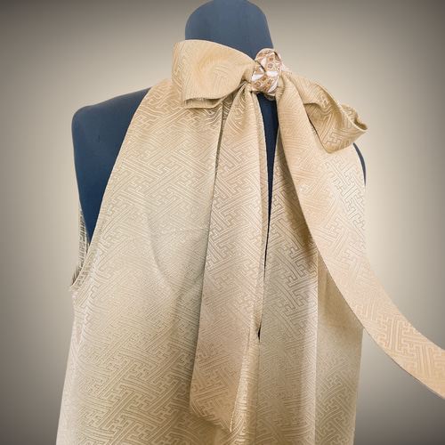 正絹 優美なホルターネックワンピース 着物リメイク フォーマル