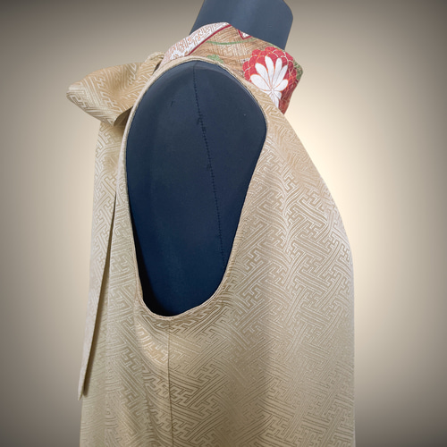 正絹 優美なホルターネックワンピース 着物リメイク フォーマル 和装