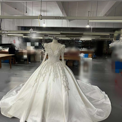 送料無料！ 韓国風ビジューウエディングドレス グリッタードレス