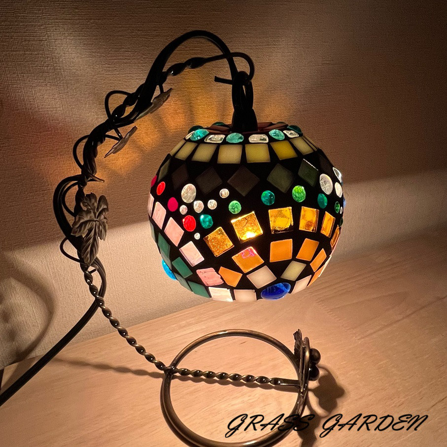 アンティーク調モザイクタイルテーブルランプ (GB02)