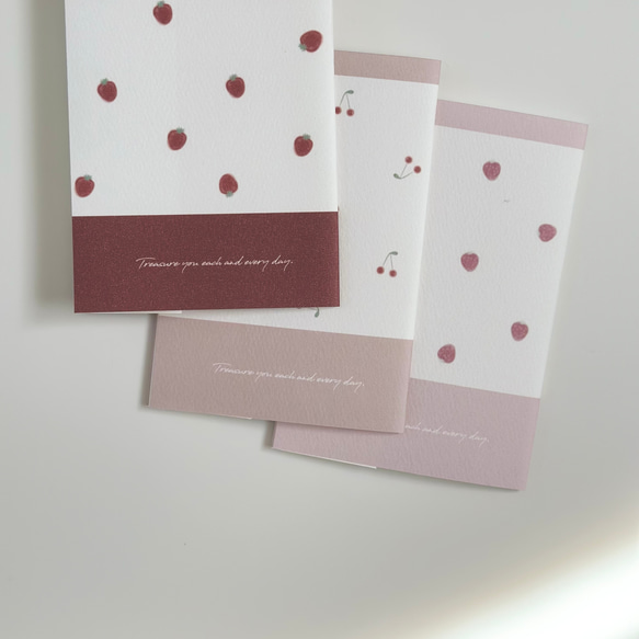 《new type》さくらんぼ・いちごおくすり手帳カバー（クリアカバー付き）|お薬手帳　おくすり手帳ケース 3枚目の画像