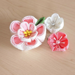 《再販》つまみ細工   ♡まんまる和玉とふっくらお花の髪飾り　七五三・十三詣り・ひな祭り・浴衣・ウェディング 7枚目の画像