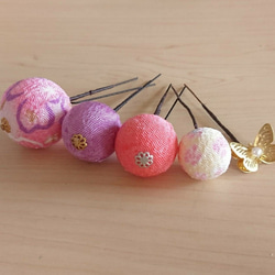 《再販》つまみ細工   ♡まんまる和玉とふっくらお花の髪飾り　七五三・十三詣り・ひな祭り・浴衣・ウェディング 9枚目の画像