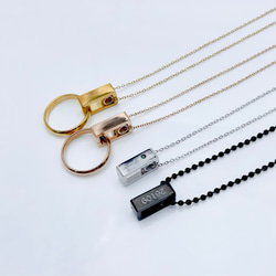期間限定 単品『 大切な指輪をネックレスにできる 』 サージカルステンレス リングホルダー 刻印 誕生石 アクセサリー 14枚目の画像