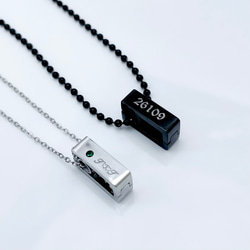 期間限定 単品『 大切な指輪をネックレスにできる 』 サージカルステンレス リングホルダー 刻印 誕生石 アクセサリー 12枚目の画像