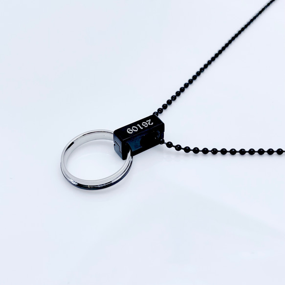 期間限定 単品『 大切な指輪をネックレスにできる 』 サージカルステンレス リングホルダー 刻印 誕生石 アクセサリー 10枚目の画像
