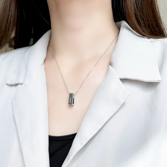 期間限定 単品『 大切な指輪をネックレスにできる 』 サージカルステンレス リングホルダー 刻印 誕生石 アクセサリー 13枚目の画像