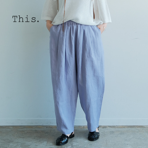 This.】サラっと涼しい 上質リネン100% バルーンパンツ / 無地