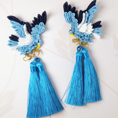 つまみ細工】男の子もかっこよく！選べるタッセル☆ 七五三被布飾り 鷹