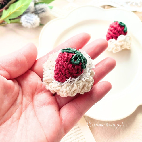 ♥NEW♥ショートケーキちゃん・ピンク ベビーヘアクリップ