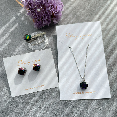 Swarovski ストーン装飾リング 3個セット ストーン装飾リング Swarovski 3個セット
