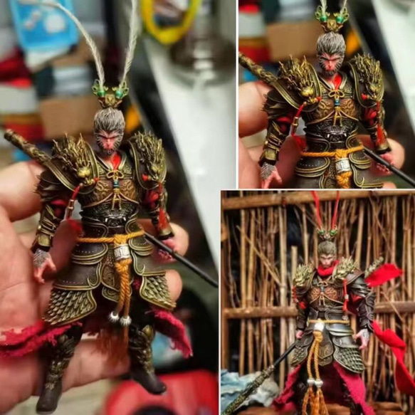 予約販売：可動黄金鎧黒孫悟空猿王悟空フィギュアモデル装飾玩具