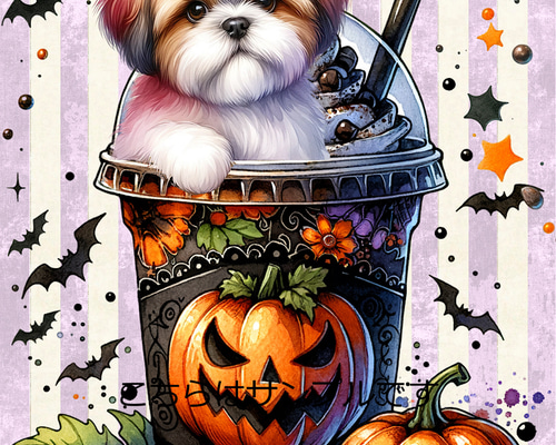 オーダー用パネル生地　横長　犬パネル　シーズー オーダー用パネル生地　横長　犬パネル　シーズー