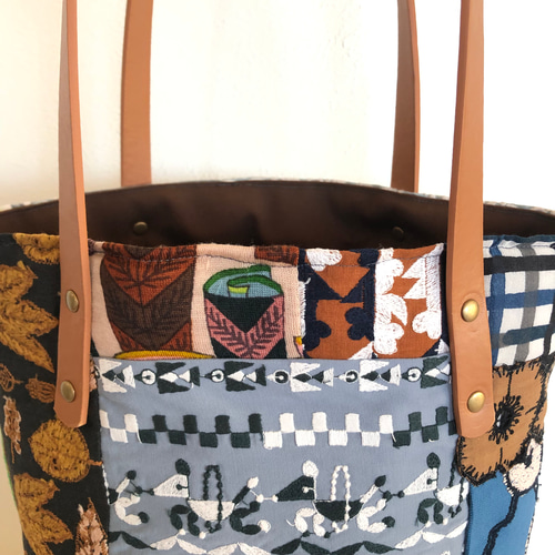 一点物 送料無料 ミナペルホネン バケツ型トートバッグ ハンドメイド