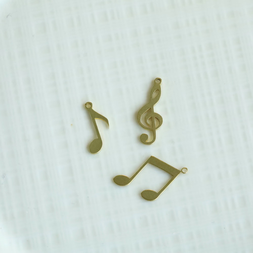 2個】チャーム ト音記号（日本製、真鍮、生地）396 チャーム