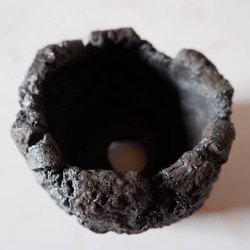 3号富士砂黒溶岩鉢601　塊根植物　多肉植物　盆栽　植木鉢　作家鉢　鉢皿　沖縄 4枚目の画像