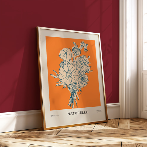 イサムノグチ　ポスター　1AT オレンジ　北欧　おしゃれ　インテリア　モダン イサム・ノグチ：1AT 丸 オレンジ フレーム付ポスター(1AT 丸