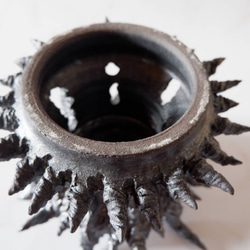 4.5号鉄砂黒魔界鉢台612　塊根植物　多肉植物　盆栽　植木鉢　作家鉢　鉢皿　沖縄 6枚目の画像