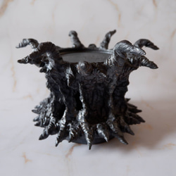 4.5号鉄砂黒魔界鉢台612　塊根植物　多肉植物　盆栽　植木鉢　作家鉢　鉢皿　沖縄 1枚目の画像