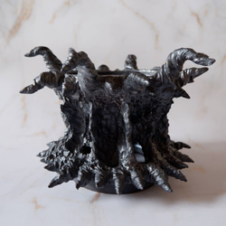 4.5号鉄砂黒魔界鉢台612　塊根植物　多肉植物　盆栽　植木鉢　作家鉢　鉢皿　沖縄 3枚目の画像