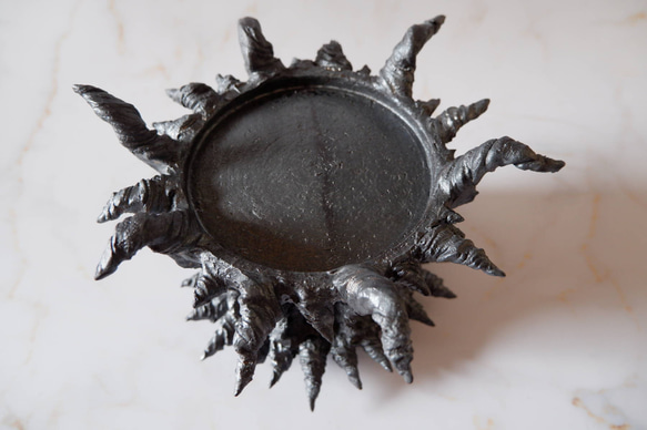 4.5号鉄砂黒魔界鉢台612　塊根植物　多肉植物　盆栽　植木鉢　作家鉢　鉢皿　沖縄 4枚目の画像