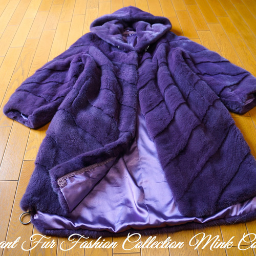 毛皮 リアルファー シルバーフォックス パープル 紫 肉厚 ふわふわ Lサイズ