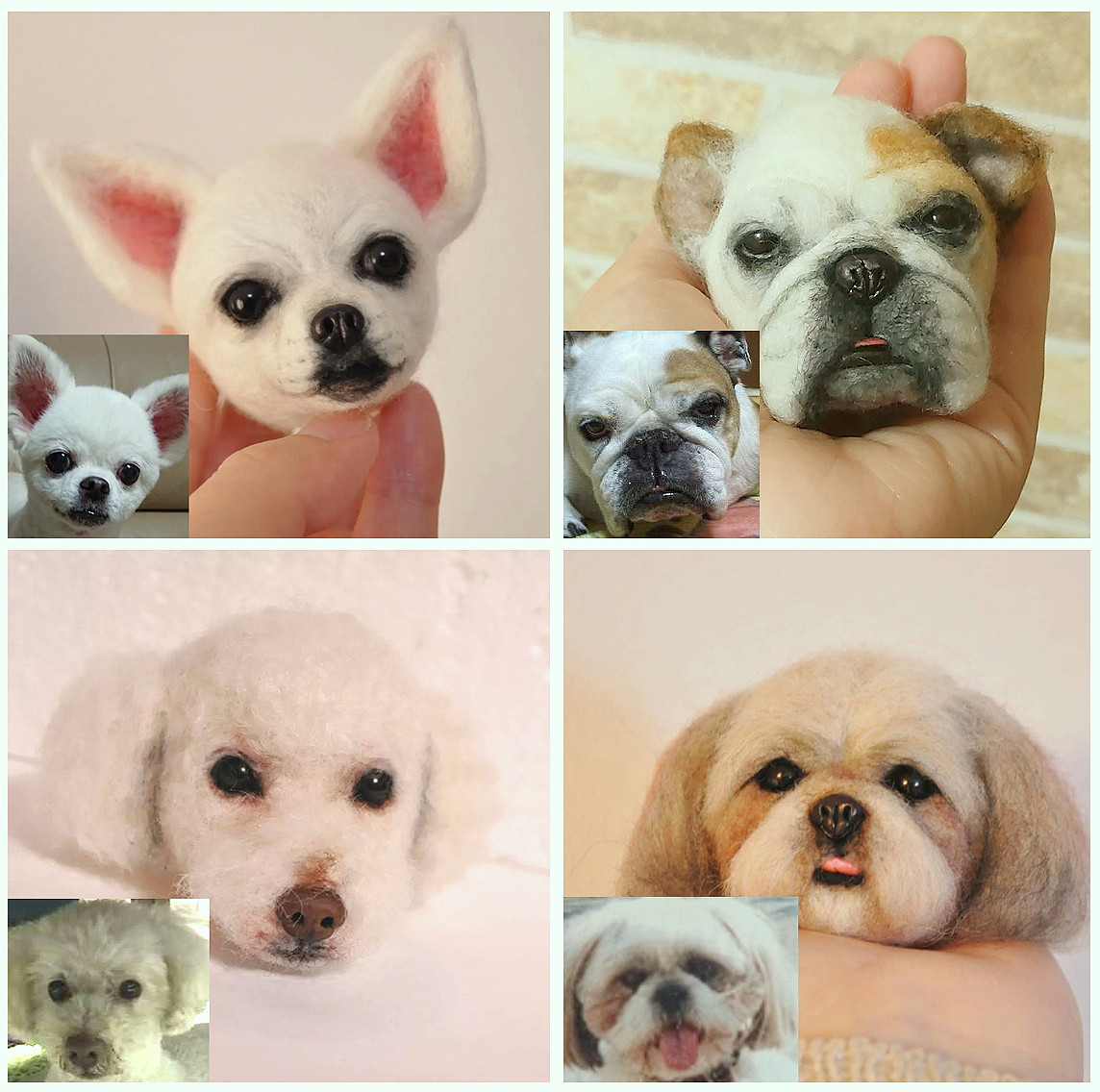 オーダーメイド♡羊毛フェルトのうちのこブローチ