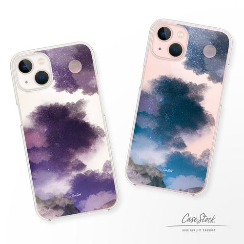 夜空【全機種対応】 星 月 スマホケース AQUOS R9 Galaxy S24 ケース