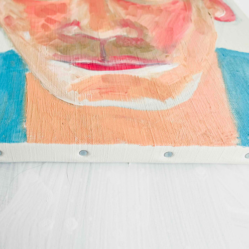 32×41㎝「キスを待つ男」F6・油彩・原画 32×41㎝「キスを待つ男」F6・油彩・原画 | かいがのみせ