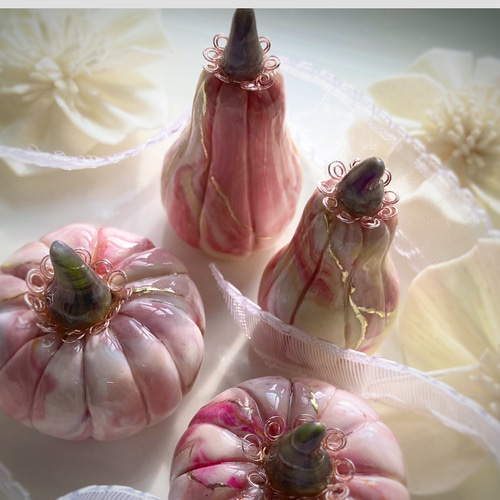 小さなピンクかぼちゃの置き物 立体・オブジェ Snowflake 通販