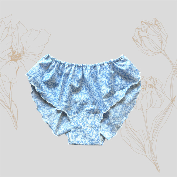 ふんどしパンツ単品 リラックスショーツ ふんどしショーツ 水色花柄