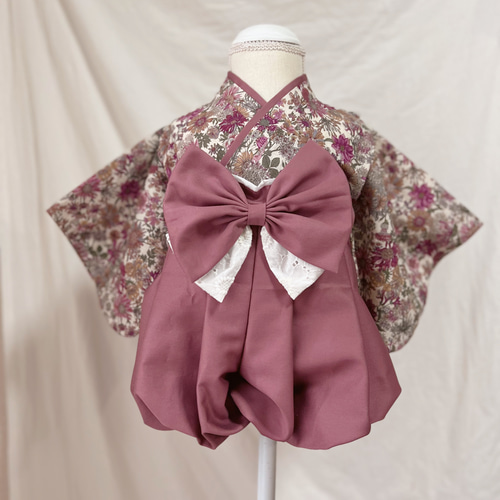 new ベビー袴 アンティークフラワー✖️プラム ベビー服