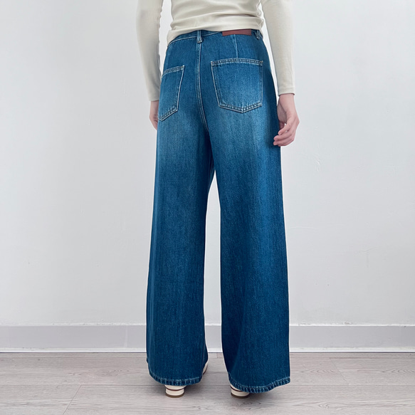 柔らかい☆デニムワイドパンツ☆色褪せしにくい】肌触り抜群│通勤