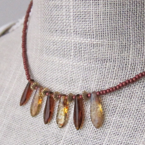 №1158さざれ石 ブラウンゴールドビーズネックレス №1158さざれ石 ブラウンゴールドビーズネックレス