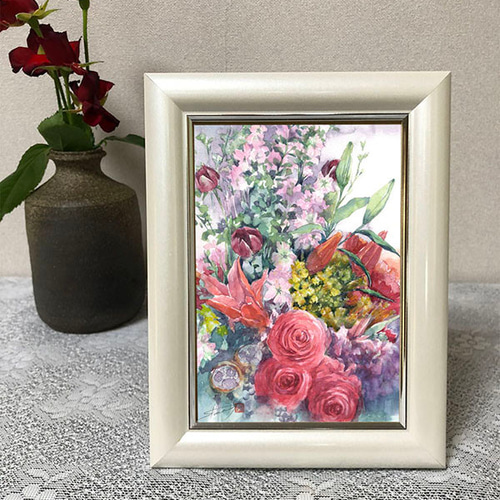 花の絵はがき3種セット「紫陽花・花満開・マーブルローズ」 ポスト